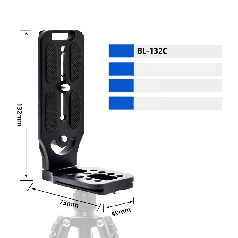 Плоча за бързо освобождаване за камера, L-образна, универсална за DSLR и безогледални камери, алуминиева сплав, товар 2-5 кг, тегло 0,128 кг