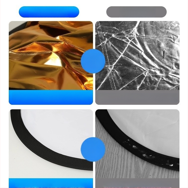 Рефлектор за фотография, пет в едно, кръгъл сгъваем портативен за вътрешна и външна употреба, модел Combination, тегло 0.2 кг