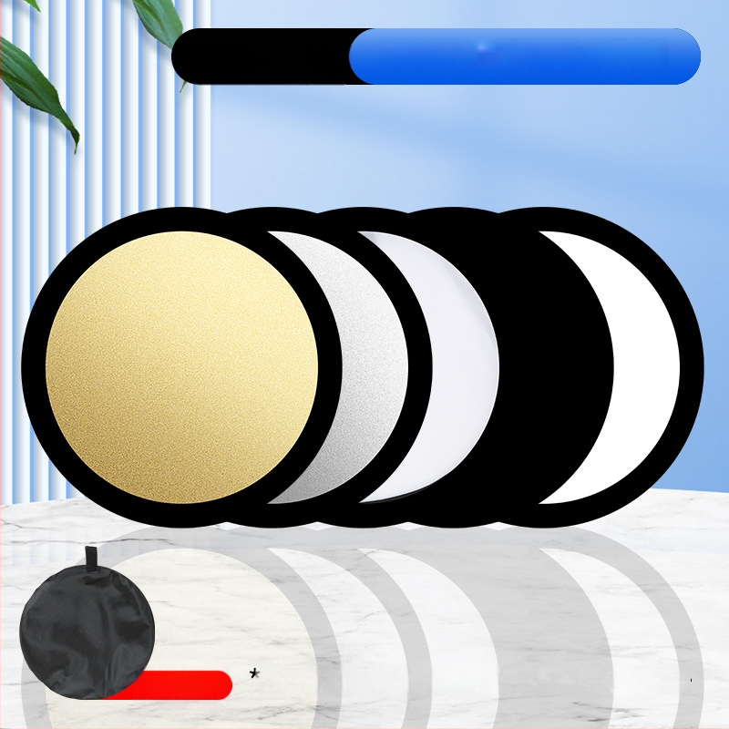 Рефлектор за фотография, пет в едно, кръгъл сгъваем портативен за вътрешна и външна употреба, модел Combination, тегло 0.2 кг