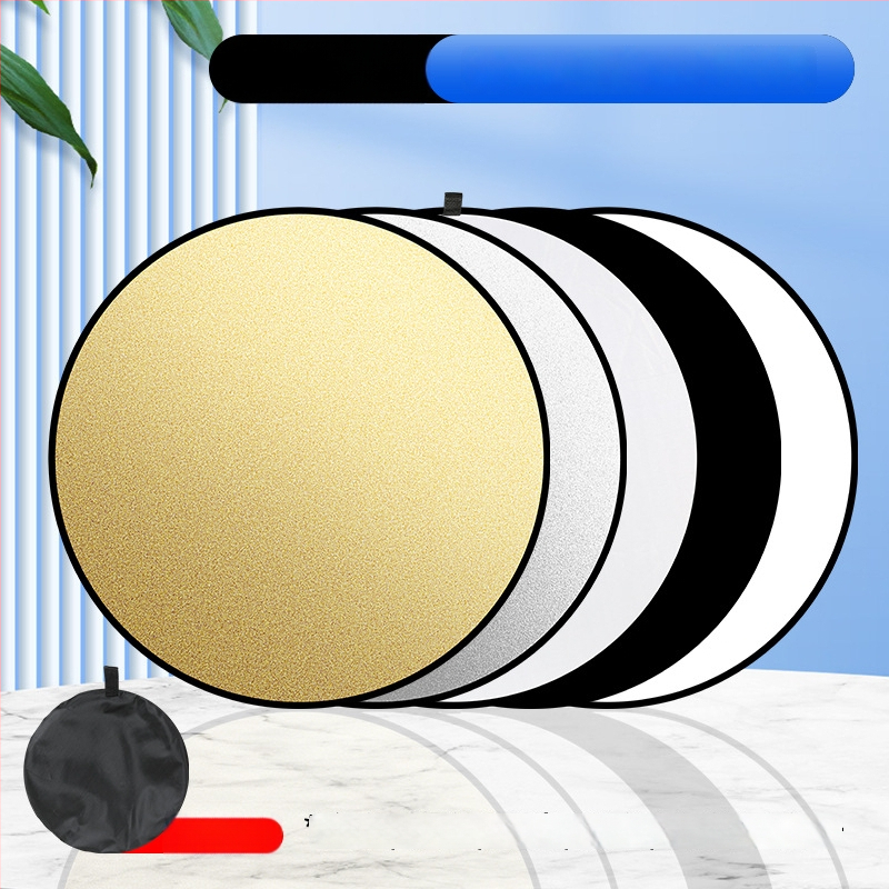 Рефлектор за фотография, пет в едно, кръгъл сгъваем портативен за вътрешна и външна употреба, модел Combination, тегло 0.2 кг