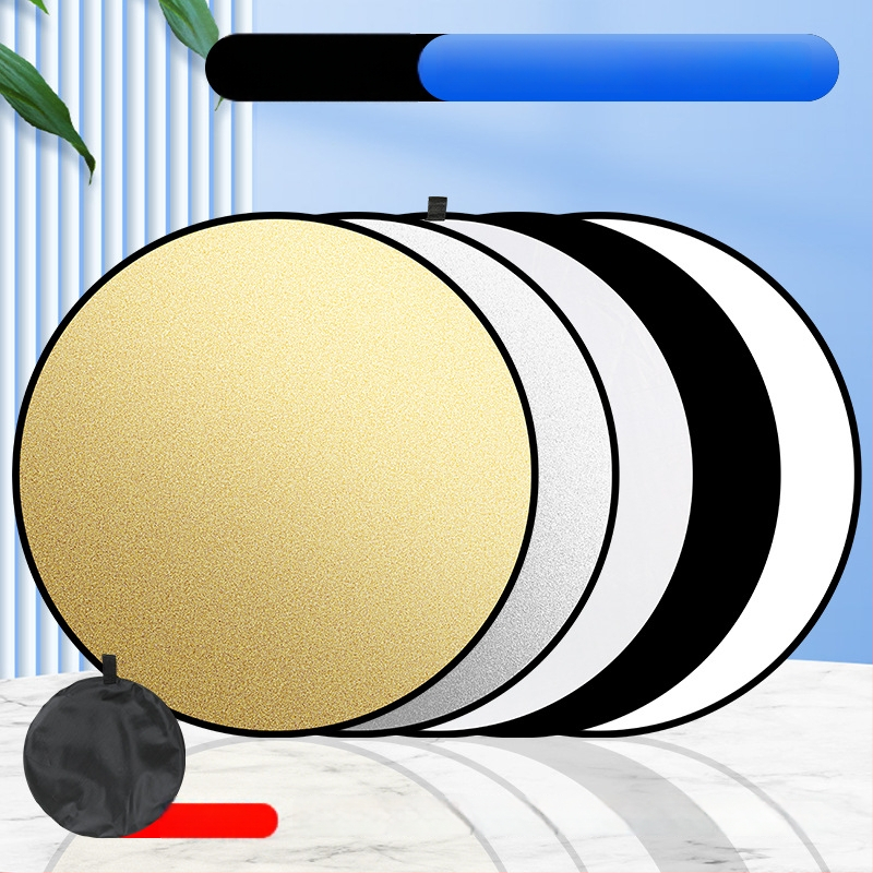 Рефлектор за фотография, пет в едно, кръгъл сгъваем портативен за вътрешна и външна употреба, модел Combination, тегло 0.2 кг