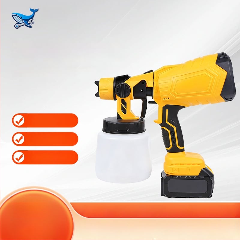 Cloud Whale Електрически пистолет за пръскане с високо налягане, с разглобяема литиева батерия, за автомобилна латексова боя, презареждащ се