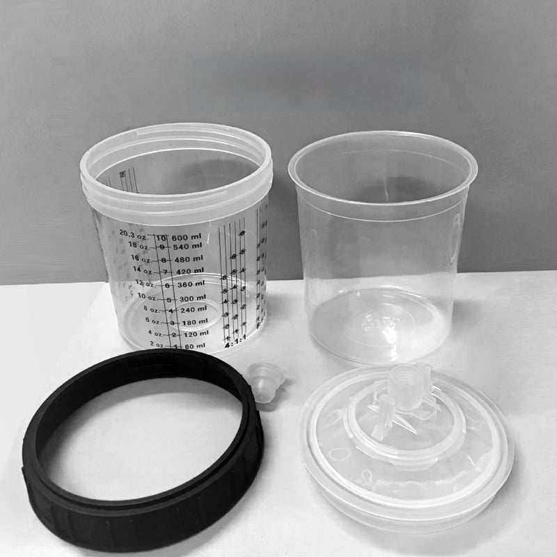 Портативен електрически пневматичен пистолет за боядисване, серия No-wash pot, резервоар 600 ml, висока мъгливост