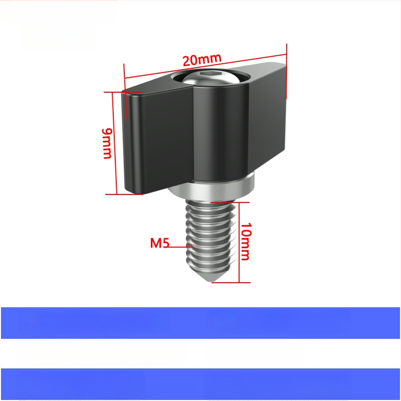TF10580 PTZ заключващ винт с T-образна регулируема дръжка, М3/M4/M5/M6, алуминиева сплав + въглеродна стомана, за различни видове малки PTZ, товароподемност 2–5 кг