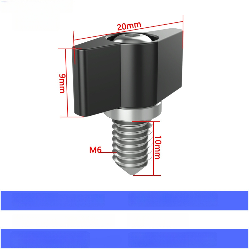 TF10580 PTZ заключващ винт с T-образна регулируема дръжка, М3/M4/M5/M6, алуминиева сплав + въглеродна стомана, за различни видове малки PTZ, товароподемност 2–5 кг