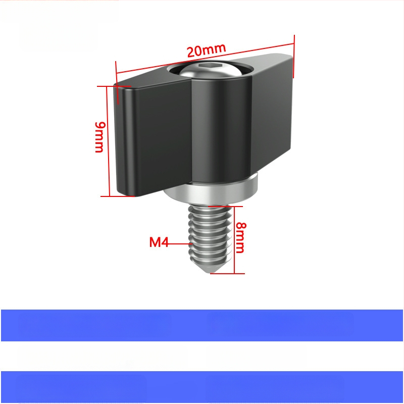 TF10580 PTZ заключващ винт с T-образна регулируема дръжка, М3/M4/M5/M6, алуминиева сплав + въглеродна стомана, за различни видове малки PTZ, товароподемност 2–5 кг
