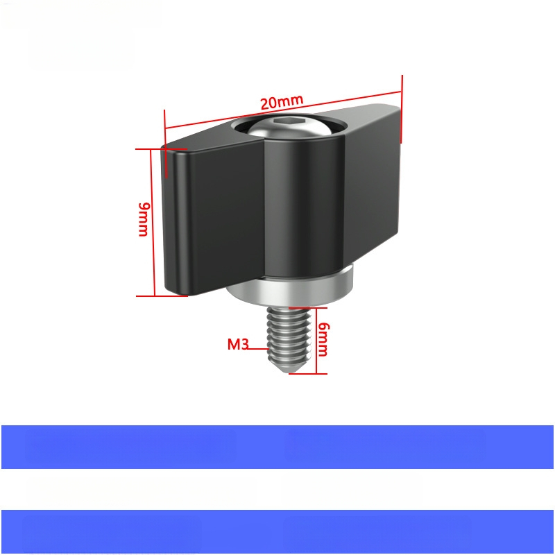 TF10580 PTZ заключващ винт с T-образна регулируема дръжка, М3/M4/M5/M6, алуминиева сплав + въглеродна стомана, за различни видове малки PTZ, товароподемност 2–5 кг