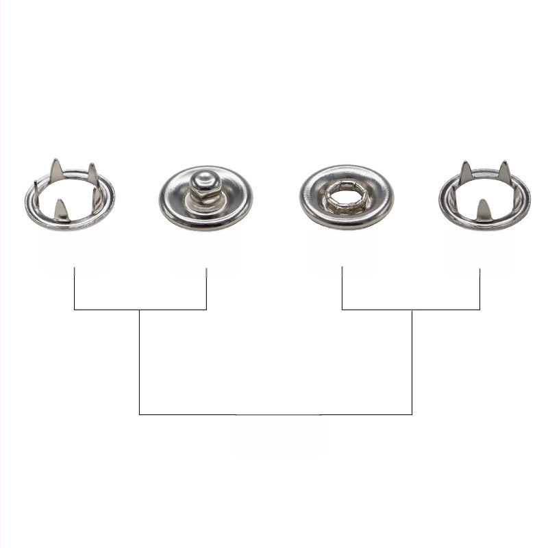 Комплект петзъбни безшевни закопчалки от неръждаема стомана за монтаж