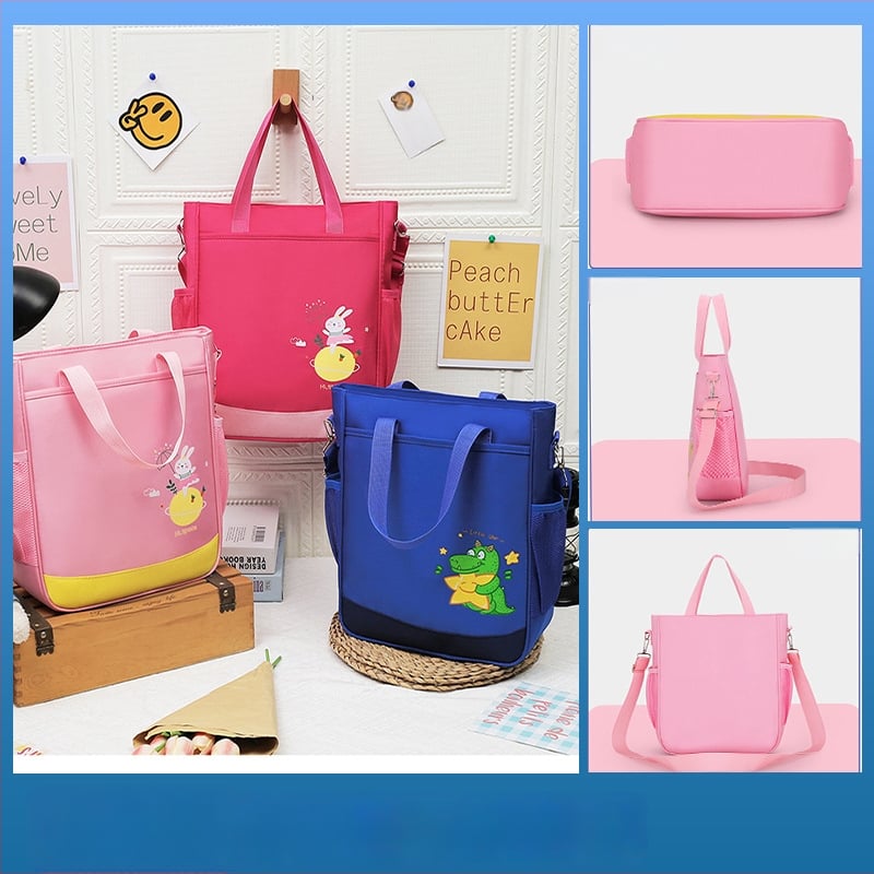 Училищна чанта с карикатурен животински принт, Oxford плат, капацитет до 20 л, цип за отваряне