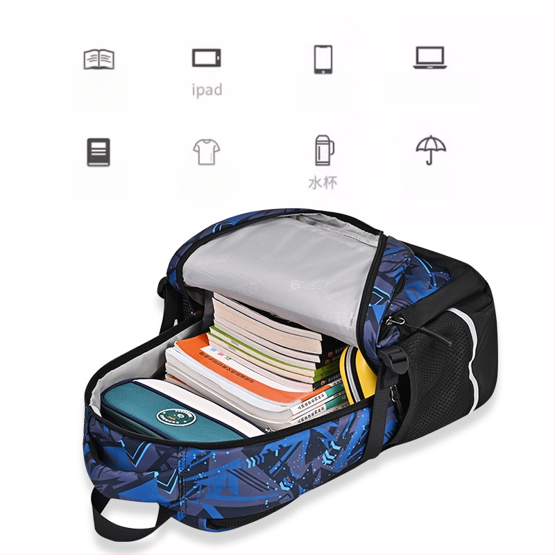 Sesame Baby училищен ранец, унисекс, ултралек полиестер, за ученици 1–9 клас, защита на гръбнака, дишащ дизайн, рефлекторни елементи за нощна безопасност, ремъци с въздушна възглавница