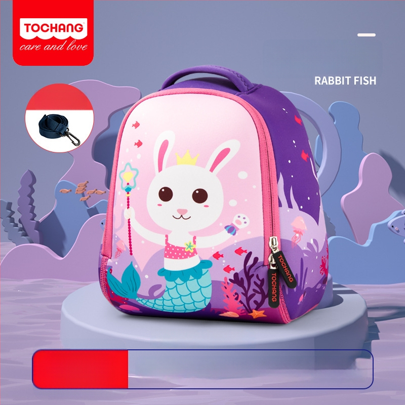 Детска раница за начално училище — diving material, дишаща, износоустойчива, намалява натоварването, сладък анимационен стил