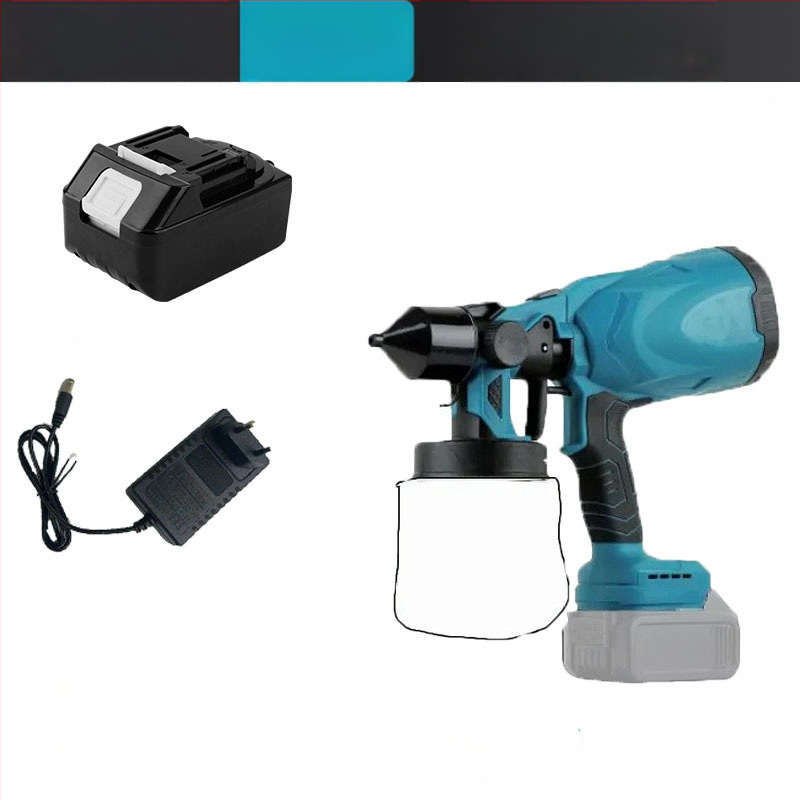 Мултифункционален пистолет за пръскане с литиева батерия, специален адаптер за декорация и боядисване, мощен дърводелски пистолет за пръскане