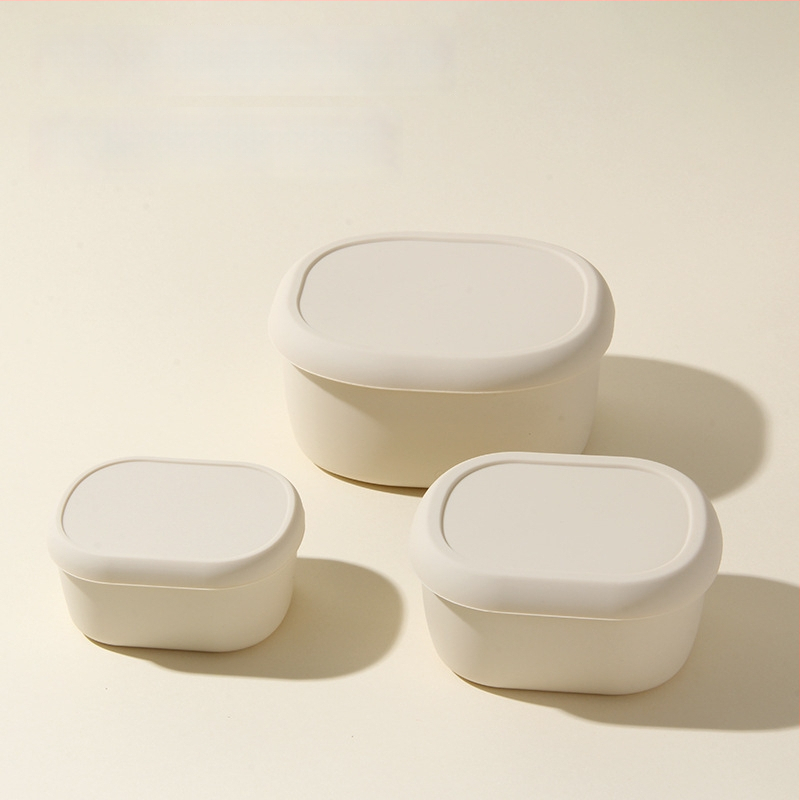 Кръгла силиконова кутия за обяд с капак, микровълнова безопасна и термоустойчива, 301-500 мл, възможност за персонализирано лого