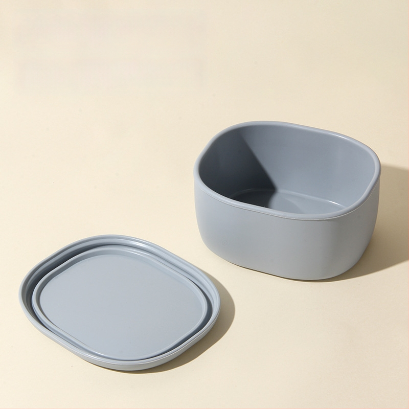 Кръгла силиконова кутия за обяд с капак, микровълнова безопасна и термоустойчива, 301-500 мл, възможност за персонализирано лого