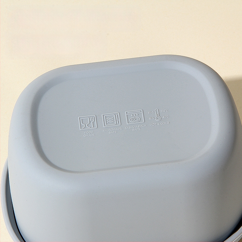 Кръгла силиконова кутия за обяд с капак, микровълнова безопасна и термоустойчива, 301-500 мл, възможност за персонализирано лого