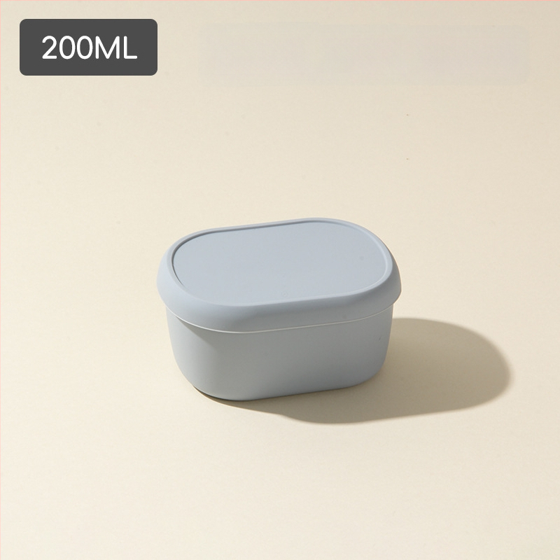 Кръгла силиконова кутия за обяд с капак, микровълнова безопасна и термоустойчива, 301-500 мл, възможност за персонализирано лого