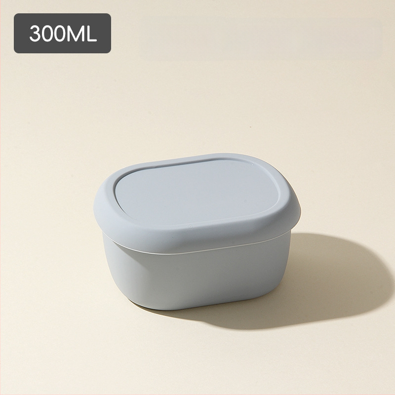 Кръгла силиконова кутия за обяд с капак, микровълнова безопасна и термоустойчива, 301-500 мл, възможност за персонализирано лого