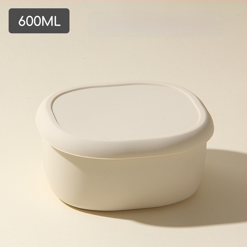 Кръгла силиконова кутия за обяд с капак, микровълнова безопасна и термоустойчива, 301-500 мл, възможност за персонализирано лого