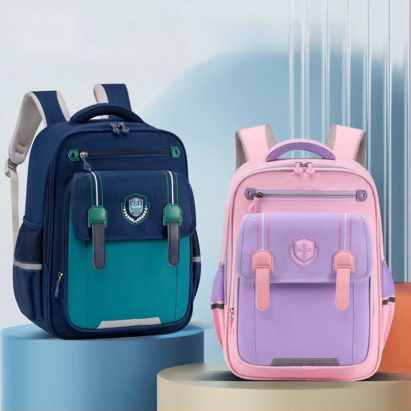 Детска раница за основно училище (1–6 клас) с голям капацитет, защита на гръбнака, водоустойчива, унисекс, извит раменен презрамник