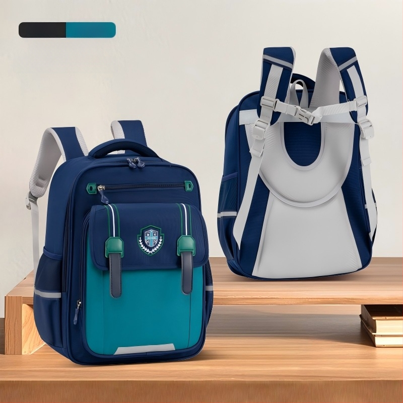 Детска раница за основно училище (1–6 клас) с голям капацитет, защита на гръбнака, водоустойчива, унисекс, извит раменен презрамник