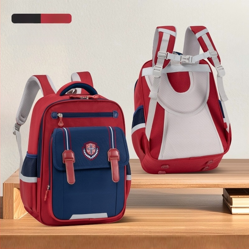 Детска раница за основно училище (1–6 клас) с голям капацитет, защита на гръбнака, водоустойчива, унисекс, извит раменен презрамник