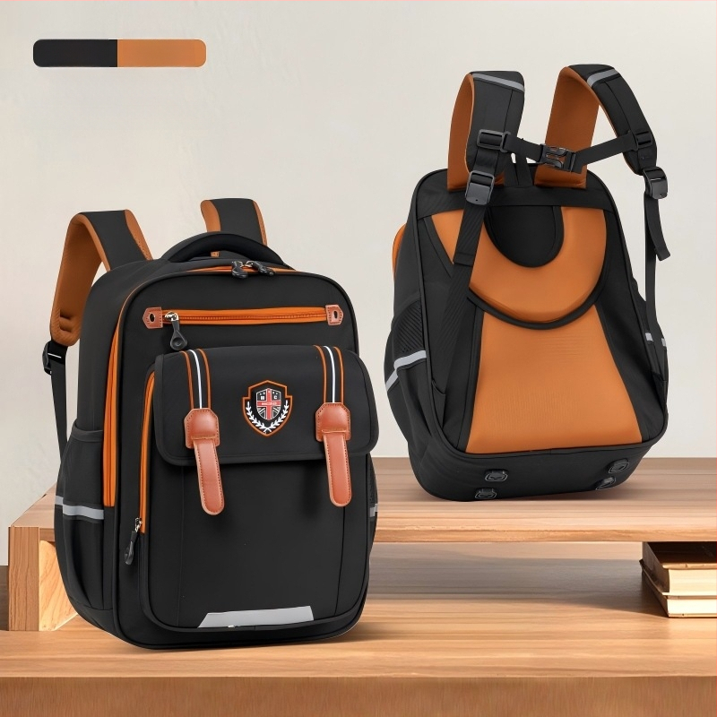 Детска раница за основно училище (1–6 клас) с голям капацитет, защита на гръбнака, водоустойчива, унисекс, извит раменен презрамник