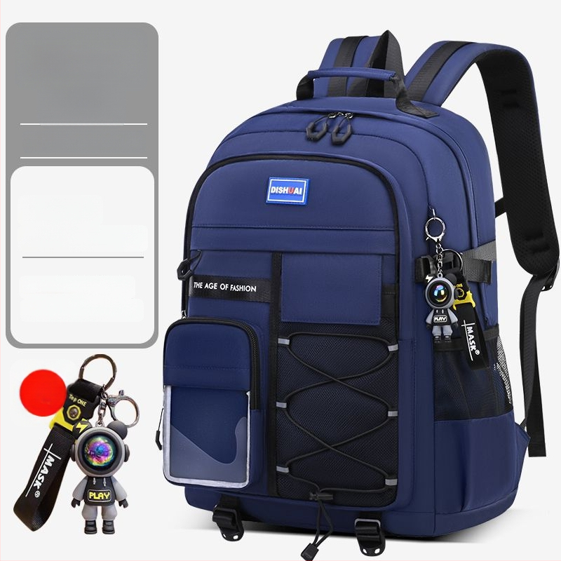 Ученическа раница със защита на гръбначния стълб, голям капацитет, Oxford плат, дишаща, ергономичен гръб