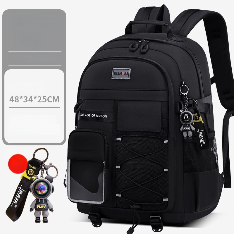 Ученическа раница със защита на гръбначния стълб, голям капацитет, Oxford плат, дишаща, ергономичен гръб