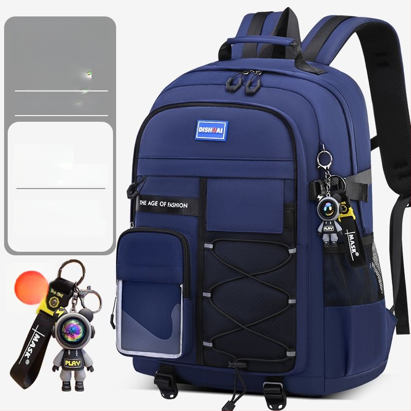 Ученическа раница със защита на гръбначния стълб, голям капацитет, Oxford плат, дишаща, ергономичен гръб