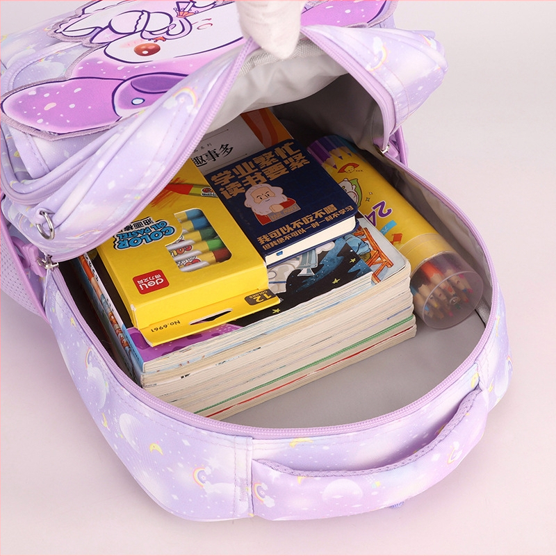 Училищна раничка за деца с анимационен дизайн, опора за гръб, найлонова материя, водоотблъскваща, въздушни презрамки