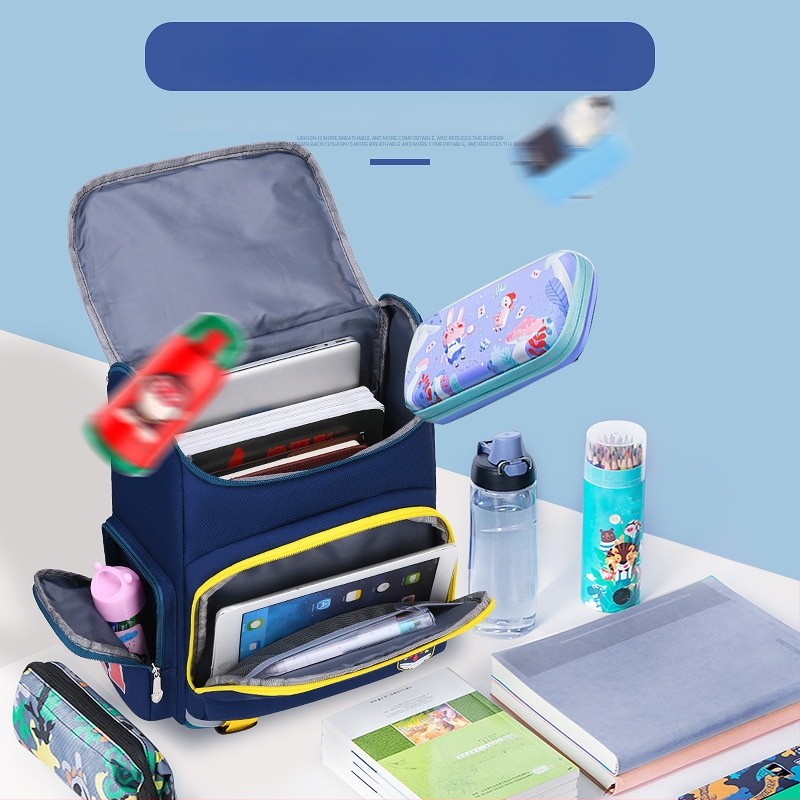 Унисекс ученическа раница за начално училище, Oxford плат, дишаща, водоустойчива, презрамки с въздушна подложка
