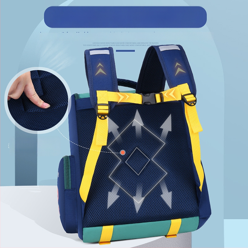 Унисекс ученическа раница за начално училище, Oxford плат, дишаща, водоустойчива, презрамки с въздушна подложка