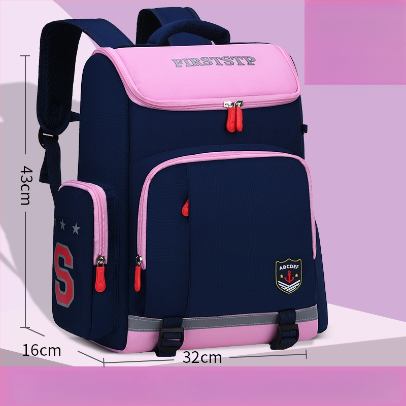 Унисекс ученическа раница за начално училище, Oxford плат, дишаща, водоустойчива, презрамки с въздушна подложка