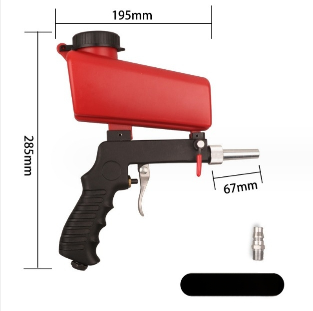 Пясъкоструйна пушка за стъкло и надпис върху надгробни камъни, с малък накрайник, пневматична, антикорозионна