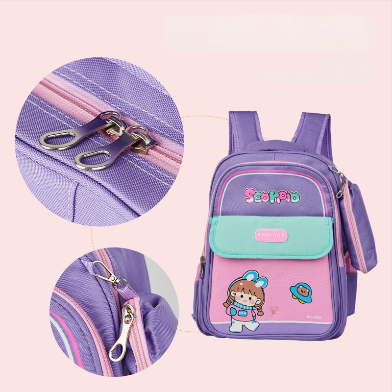 Детска ученическа раница с карикатурен принт, водоустойчива, ултралека, с голям капацитет, Oxford плат, за първи и втори клас