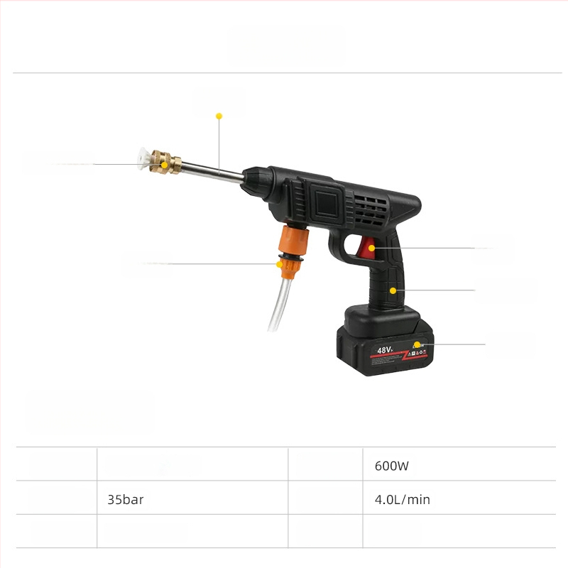 Fusuri електрически пистолет за миене на автомобили, автоматичен пистолет за пръскане, 600W, 2,1 kg