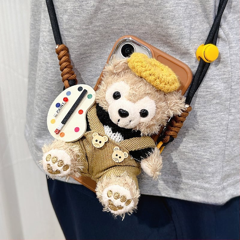 Αξεσουάρ κινητού με γούνα: πίσω κλιπ, λουρί crossbody, καθολικό λαιμό, φορητή βάση – στυλ καρτούν, Χειμώνας 2024