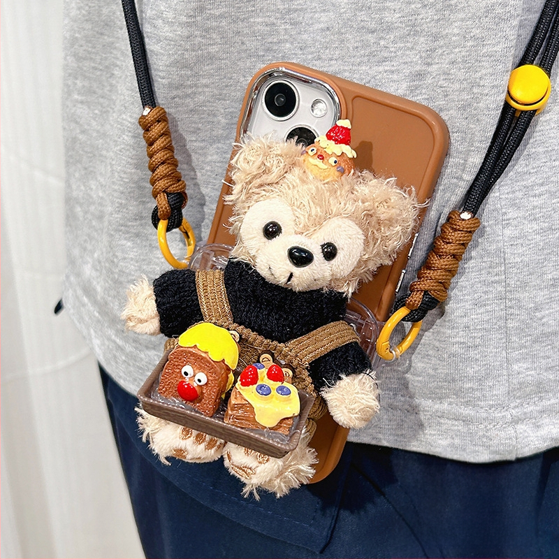 Αξεσουάρ κινητού με γούνα: πίσω κλιπ, λουρί crossbody, καθολικό λαιμό, φορητή βάση – στυλ καρτούν, Χειμώνας 2024