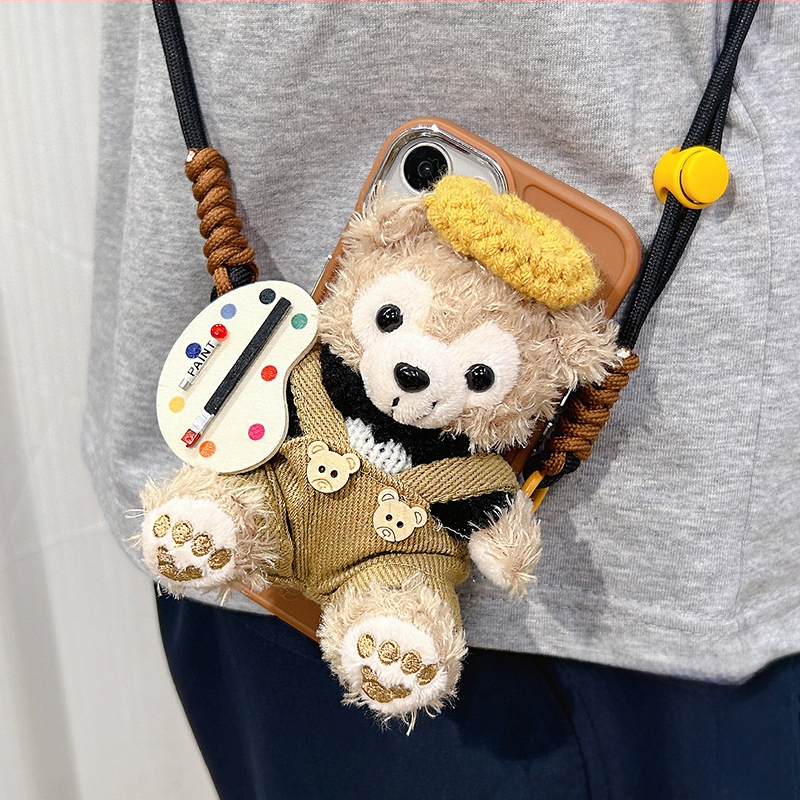 Αξεσουάρ κινητού με γούνα: πίσω κλιπ, λουρί crossbody, καθολικό λαιμό, φορητή βάση – στυλ καρτούν, Χειμώνας 2024