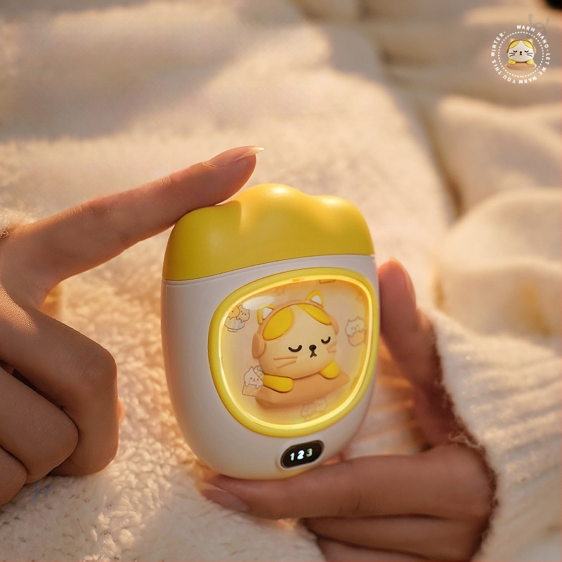 Încălzitor pentru mâini cu alimentare USB, 5W, baterie încorporată 1000–1200 mAh, disipare a căldurii prin placă de aluminiu