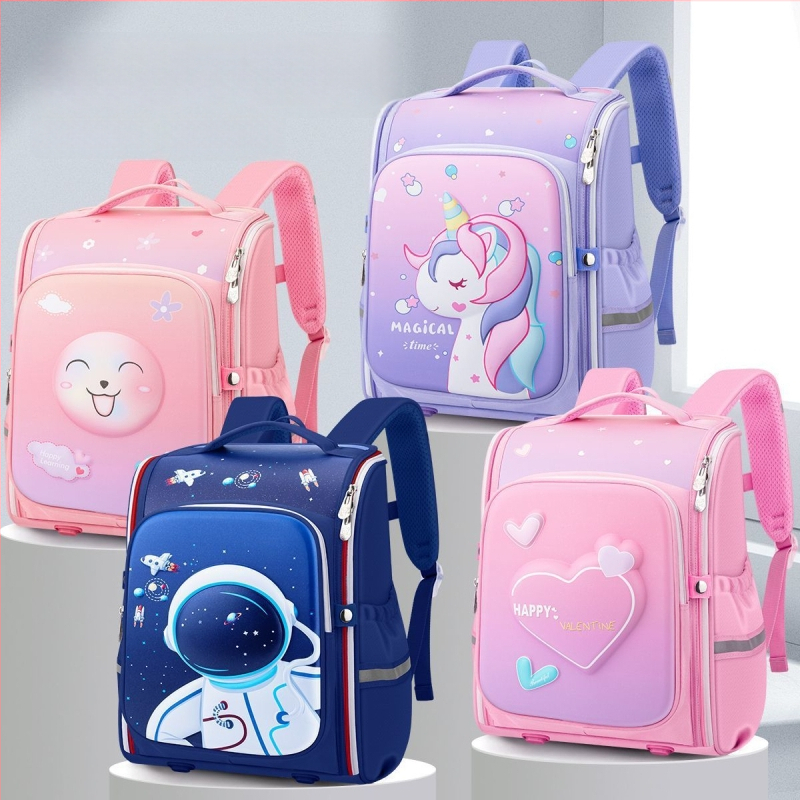 Ruksak za osnovnu školu — PU materijal, velika kapaciteta, 3D dizajn, vodootporan, anime crtić uzorak