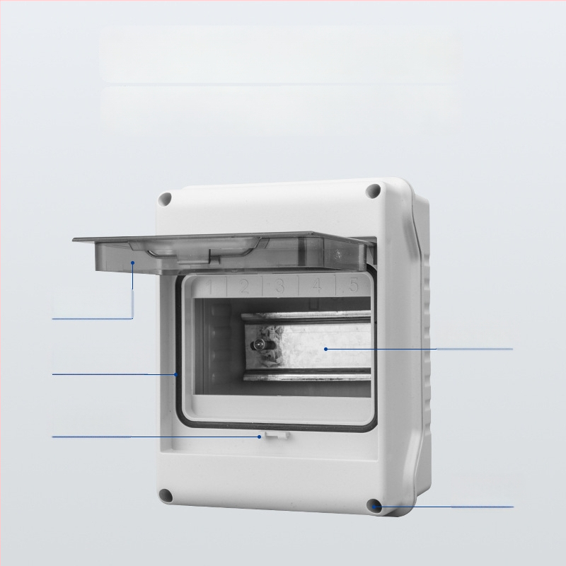 Външна IP65 кутия за разпределение на прекъсвачи за 2–24 вериги, 125A, монтаж по релса, ABS пламеноустойчив корпус