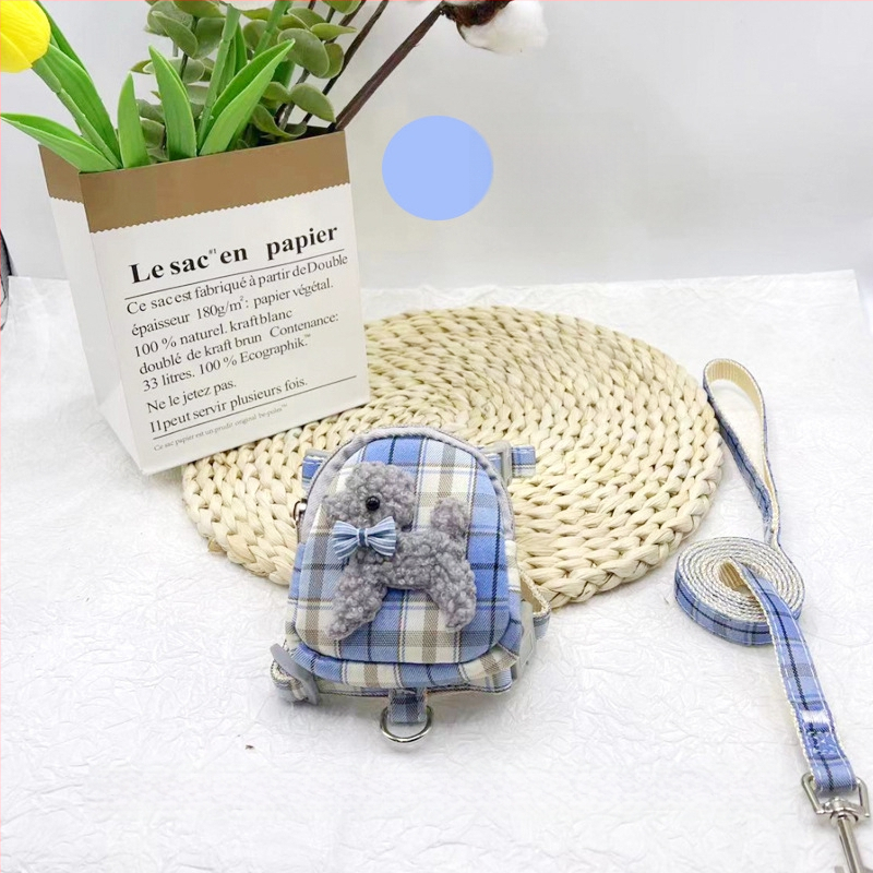 Разтегателна каишка за домашни любимци с раничка и джоб за лакомства за малки кучета, марка Shen Chong Ju, модел 038