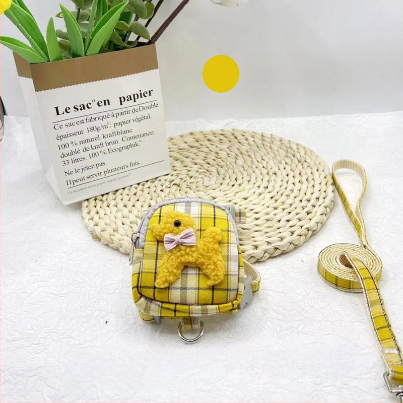 Разтегателна каишка за домашни любимци с раничка и джоб за лакомства за малки кучета, марка Shen Chong Ju, модел 038