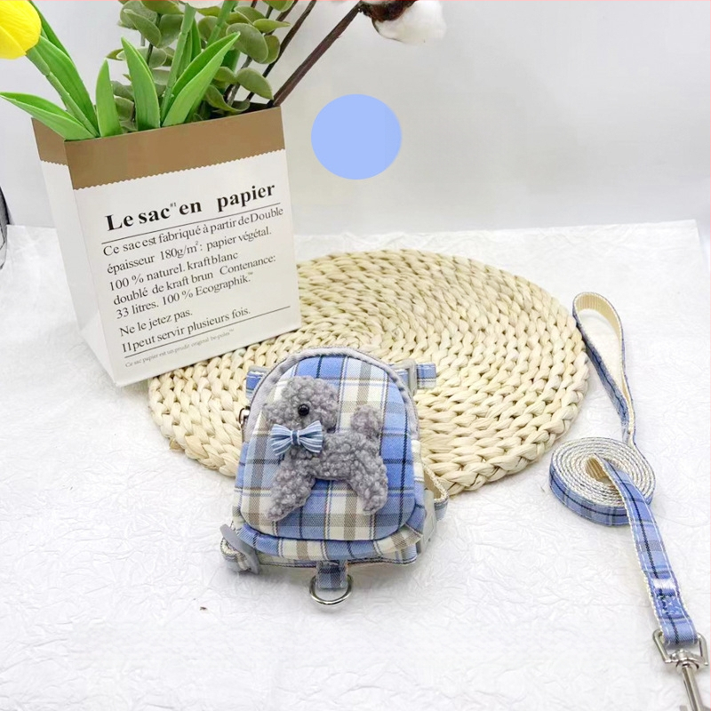 Разтегателна каишка за домашни любимци с раничка и джоб за лакомства за малки кучета, марка Shen Chong Ju, модел 038