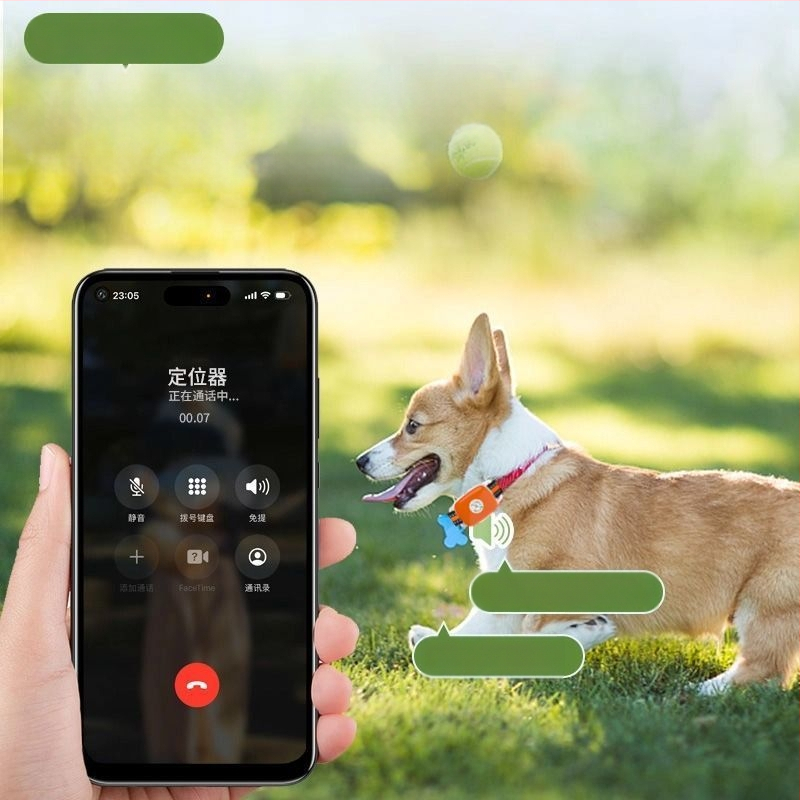 GPS локатор за домашни любимци — водоустойчива каишка за кучета и котки, проследяване при загуба, Android и iOS съвместим