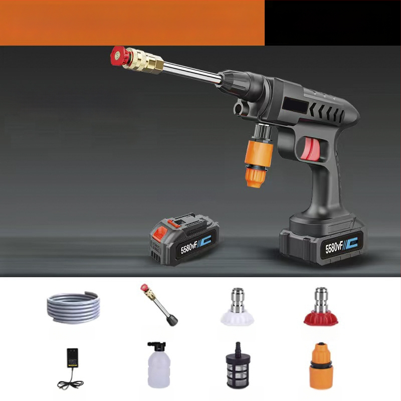 Високонапорна домашна водна пушка за миене на автомобили – медна глава, ABS дръжка, 30 бара, разпръскване на 6–8 м, подходяща за миене на автомобили и поливане в градината