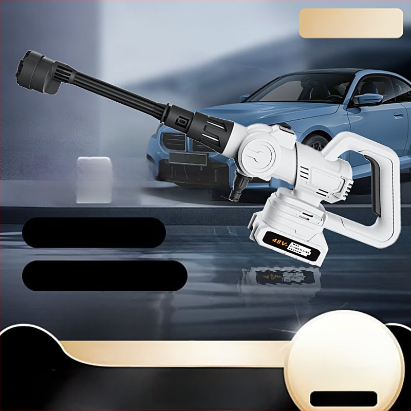Pistol de spălat auto fără fir, reîncărcabil, motor brushless, ABS plastic, rază de pulverizare 8-10 m