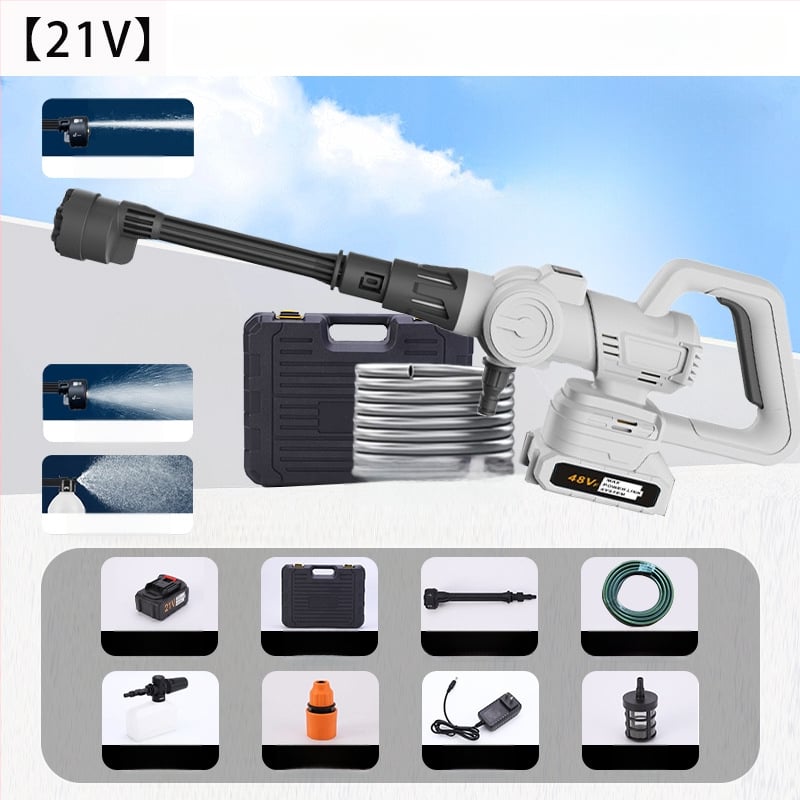 Pistol de spălat auto fără fir, reîncărcabil, motor brushless, ABS plastic, rază de pulverizare 8-10 m