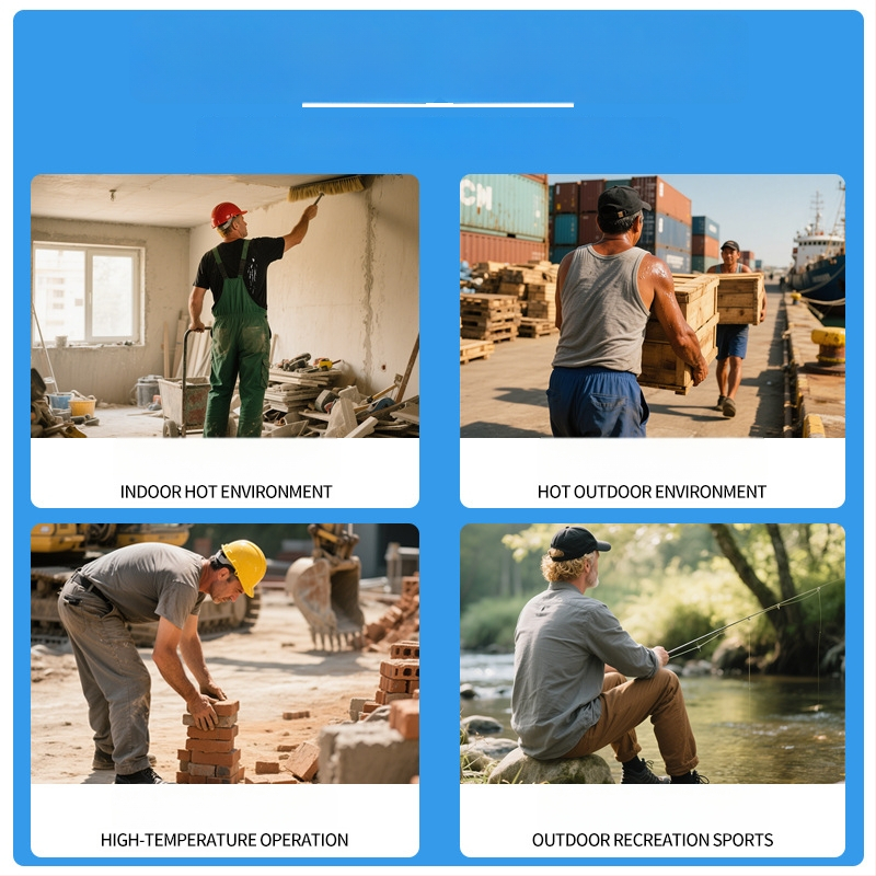 Palton de lucru masculin de vară cu patru ventilatoare pentru răcire, protecție reflectivă solară, 100% poliester